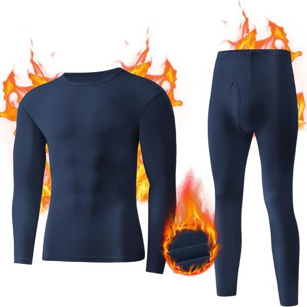 Thermal Underwear for Men Heavy Weight Long Johns Base Layer Set with Fleece Lined